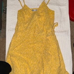 Hollister Yellow Floral Wrap Dress